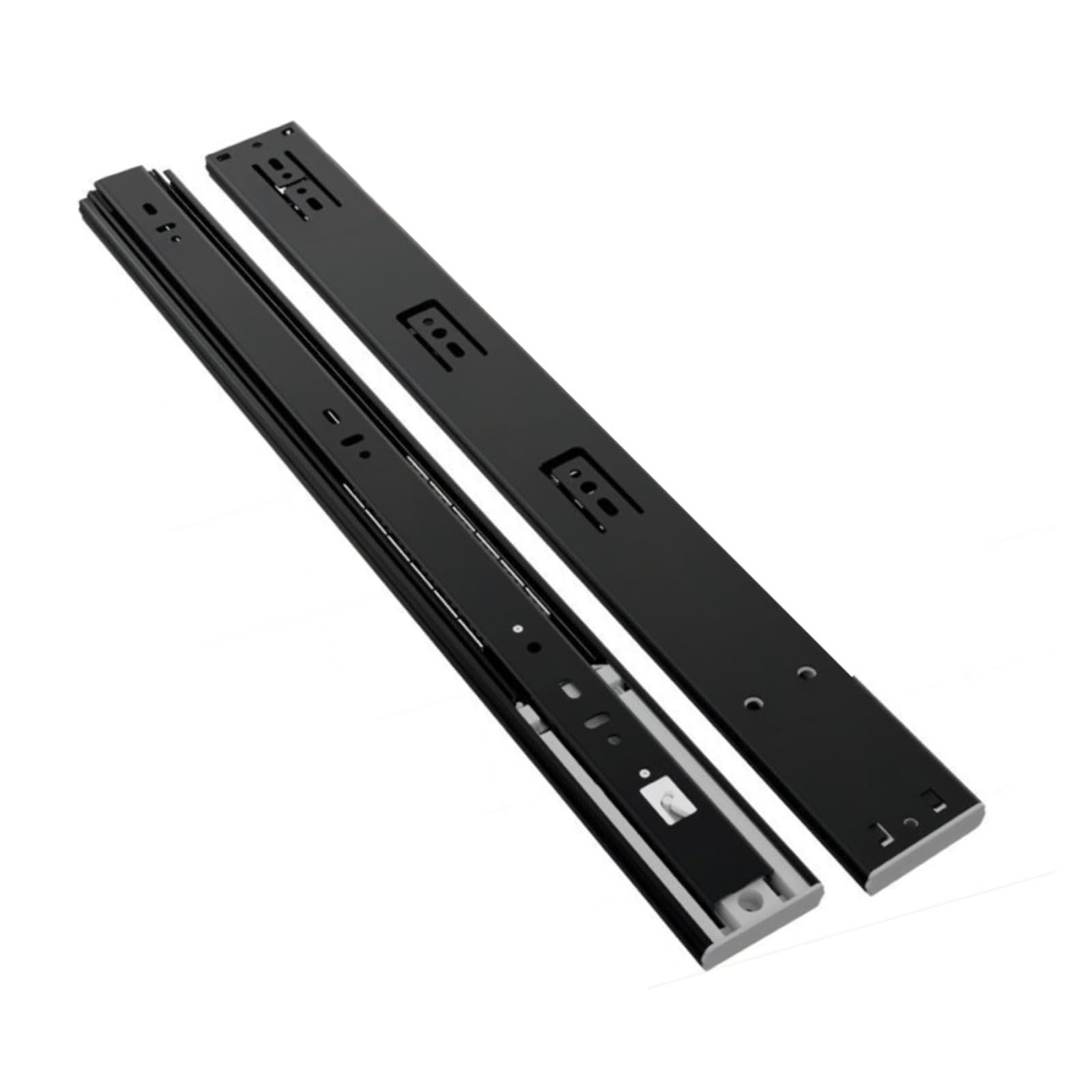 Guías for cajón de apertura a presión de 45 mm Herrajes silenciosos de 3 secciones(18 inch (45cm))
