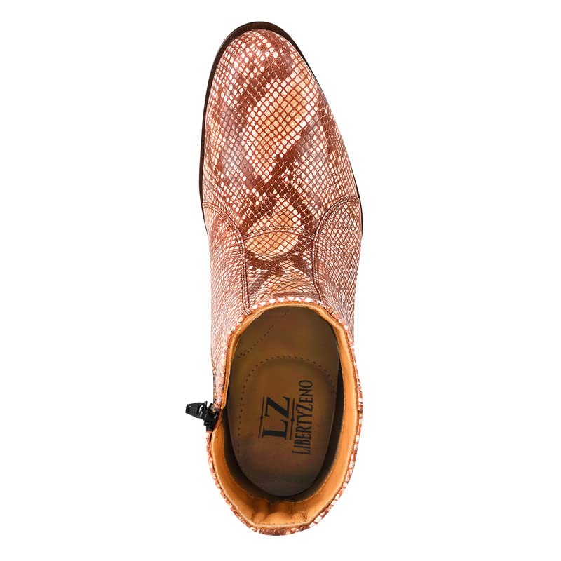 Image of LIBERTYZENO Mens Animal Print & Plain Leather Adults High Ankle Retro Dress Boots for Easter Gift