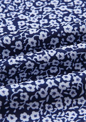 Image of YMING Womens Summer Spaghetti Strap Dresses Button Down Floral Sundress High Waist Swing Midi Dress with Pockets