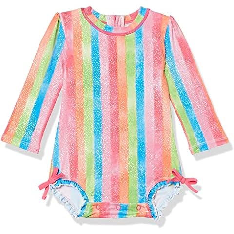 Hatley Baby-Mädchen Rash-Guard-Set, Regenbogenstreifen, 74 Cover