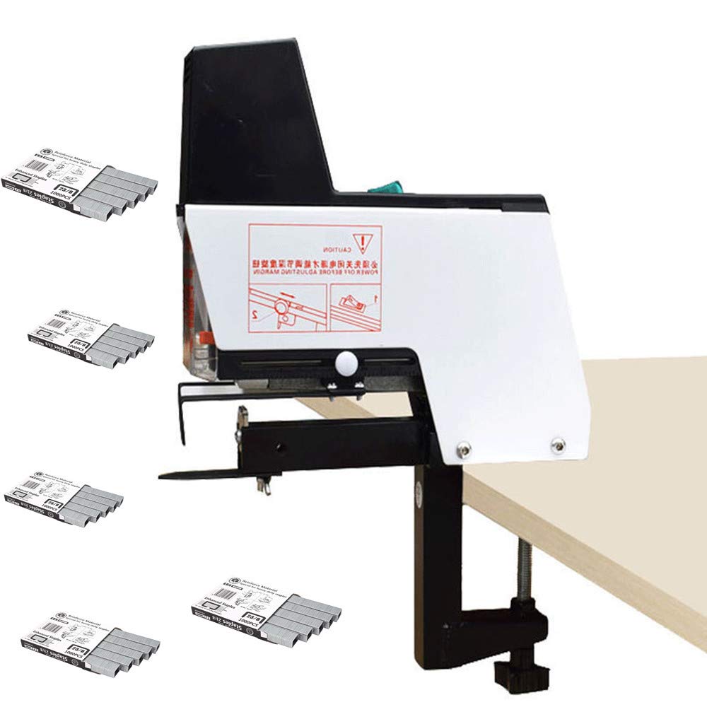 CGOLDENWALL Grapadora de PVC para montar en el interior de la máquina de encuadernación plana, grapadora rotativa con 10 cm de grosor ST-102 (grapadora+clavo 23/8, 1000 uds.x5)