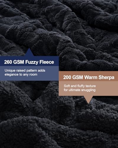 Super Fuzzy Soft Sherpa Fleece Weighted Blanket, 15 lbs Dual Sided Fluffy Heavy Weighted Blankets for Adults - No Bunching with Double Layers of Soft Inner Lining (60"x 80", 15 Pounds)