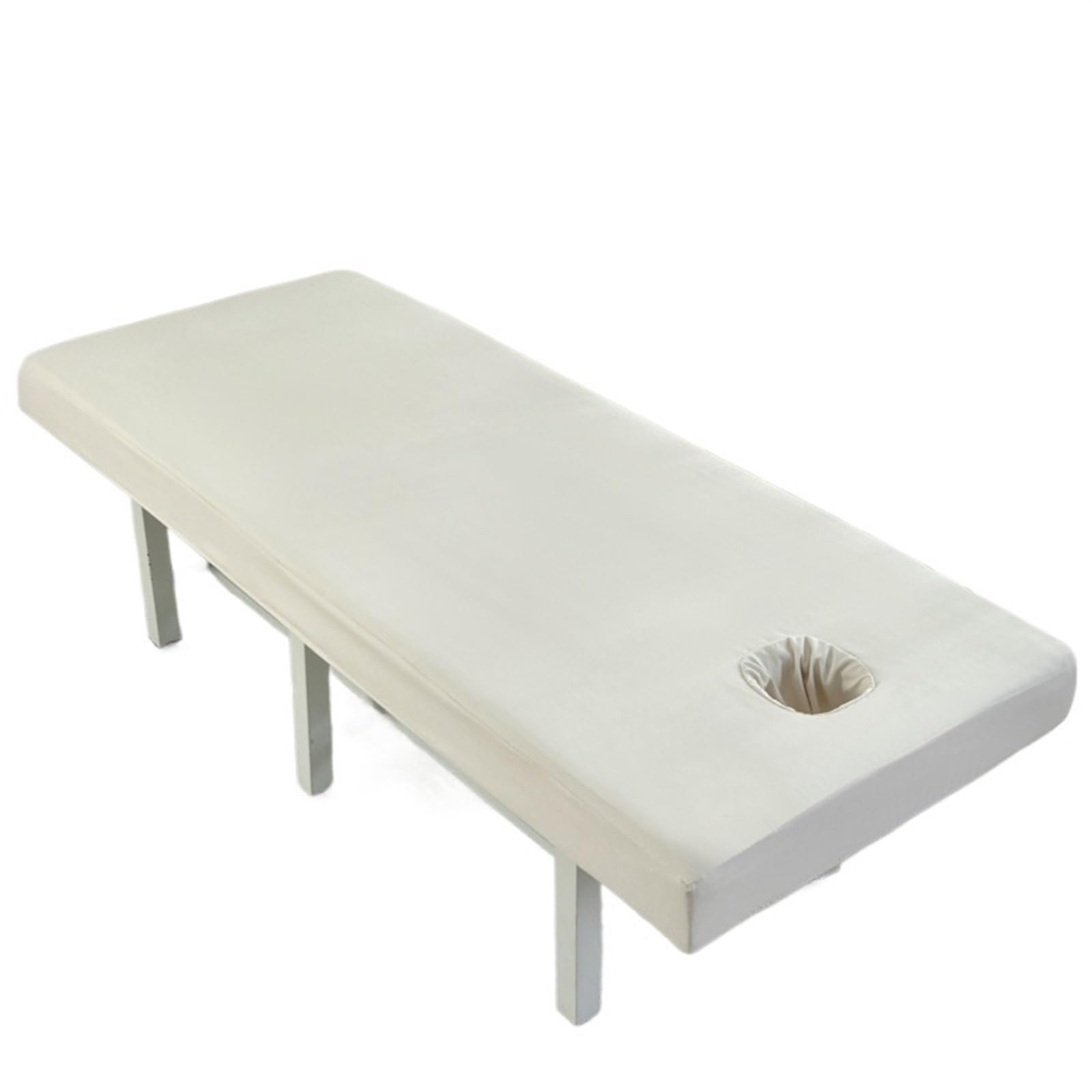 Sabanas Camilla Masaje Funda de cama elástica sólida alta calidad for salón belleza, tratamiento masajes y spa, sábana ajustable con banda goma orificio(Dark khaki,80x190cm)