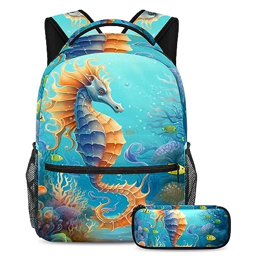 Sac à dos hippocampe avec trousse, le cadeau de rentrée idéal pour enfants