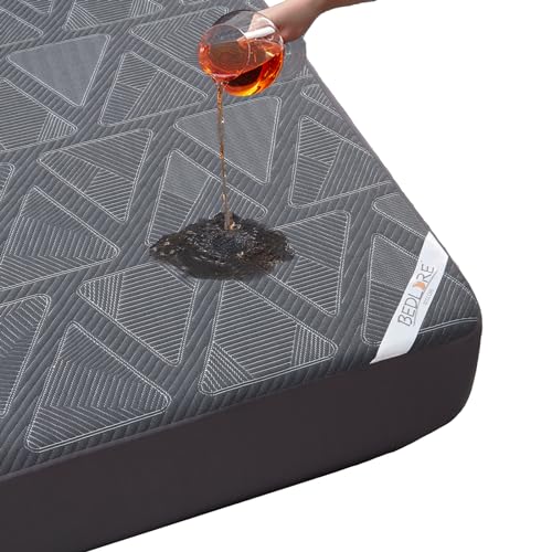 King Size Mattress Protector, Breathable and Soft 3D air Fabric noiseless Waterproof Mattress pad, Deep Pocket 6"-18" Depth Dirt-Proof Washable Mattress Cover for Home, Bedroom, Hotel