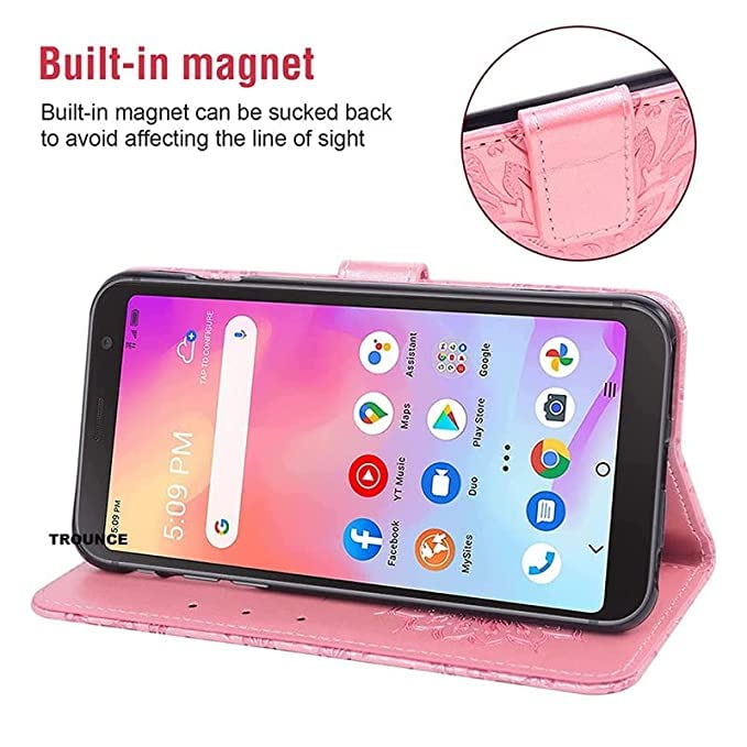 Image of TROUNCE Queen Faux Leather Flip Case Cover with Card Cash Holder Wallet Case | Magnetic Lock Mobile Cover |Back Case - Pink for Samsung Galaxy A54 5G