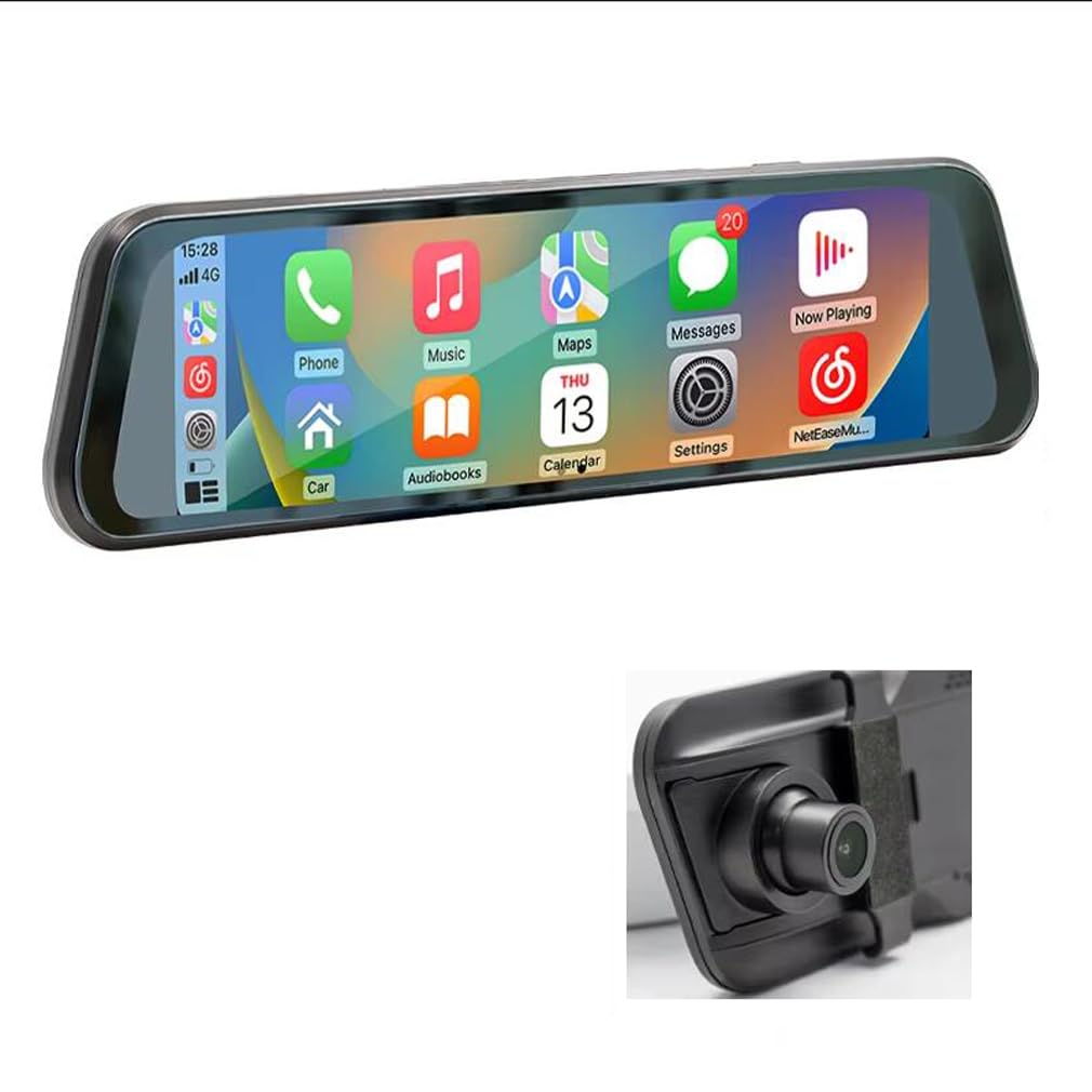 Touch screen da 9,36 pollici specchietto retrovisore auto stereo videoregistratore Dash Cam/Wireless CarPlay Android Auto Multimedia Player/Bluetooth compatibile MP5/Mirrolink/Trasmettitore FM/BT