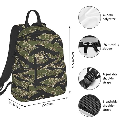 Backpack, travel, work bookbag for Army Military Camouflage Vietnam Tiger Stripe Camo casual daypacks with water bottle pocket4