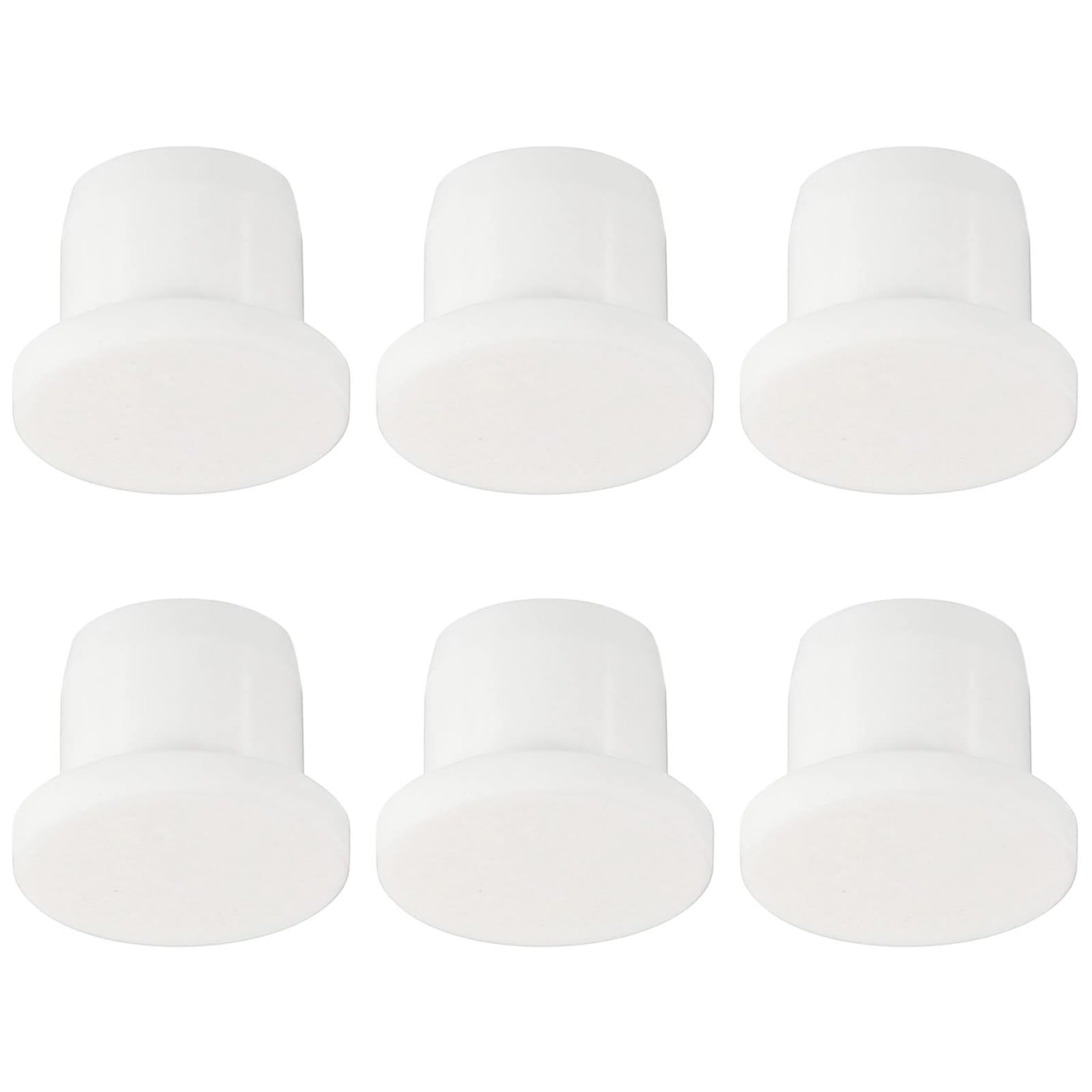 TA-VIGOR 6Pcs Silicone Hole Plugs, 11mm Diameter Hole Stoppers, Soft Flexible Rubber Panel Seal Cover Flush Type Panel Round for Kitchen Rubber Bulkheads Waterproof Sealing Plugs, White