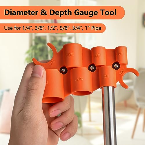 Image of 1 /4 Inch to 1 Depth Gauge and Pipe Deburring Tool Kit 2 Pack Inner-Outer Reamer Pipe Tubing Chamfer Tool Copper Reamer for PVC, PPR, Copper, Brass, Aluminum Pipe