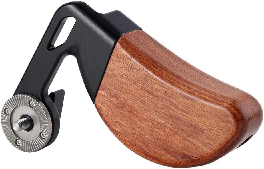 NICEYRIG Wooden Handle Grip with Extension Rosette Mount Arm, Left Side for Sony FS7 FS5 FX9 RED Kinefinity Cinema Camera Camcorder - 424