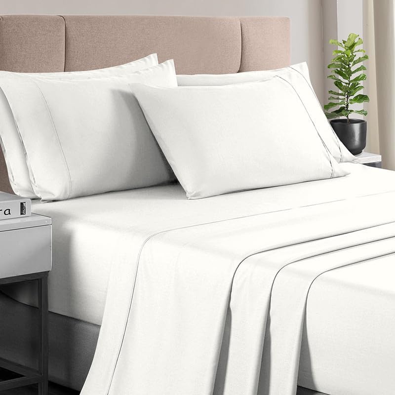 Miniatura 1 de Pizuna 400 - Ropa de cama de tejido de satín 100 % algodón de fibras largas (juego de sábanas, juego de funda de edredón)