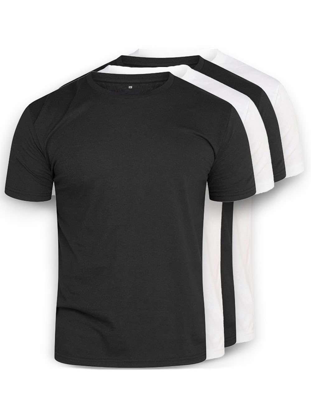 DAILY COTTON Herren 1er 3er 4er Packung T-Shirts mit Rundhalsausschnitt Set Rundhals einfarbig S M L XL XXL