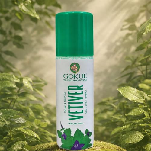 Image of GOKUL Vetiver Perfume Spray | Earthy Woody Vetiver Fragrance | Long Lasting Body Spray for Men & Women | Refreshing Traditional Scent 30ml