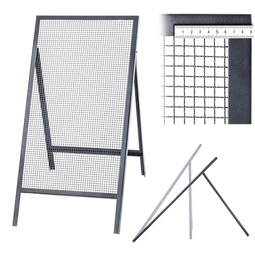 KADAX Tamis crible, grille de tamisage en fil de fer en acier, tamis de jardin, tamis en acier, tamis à sable, Tamis rectangulaire de construction pour le...
