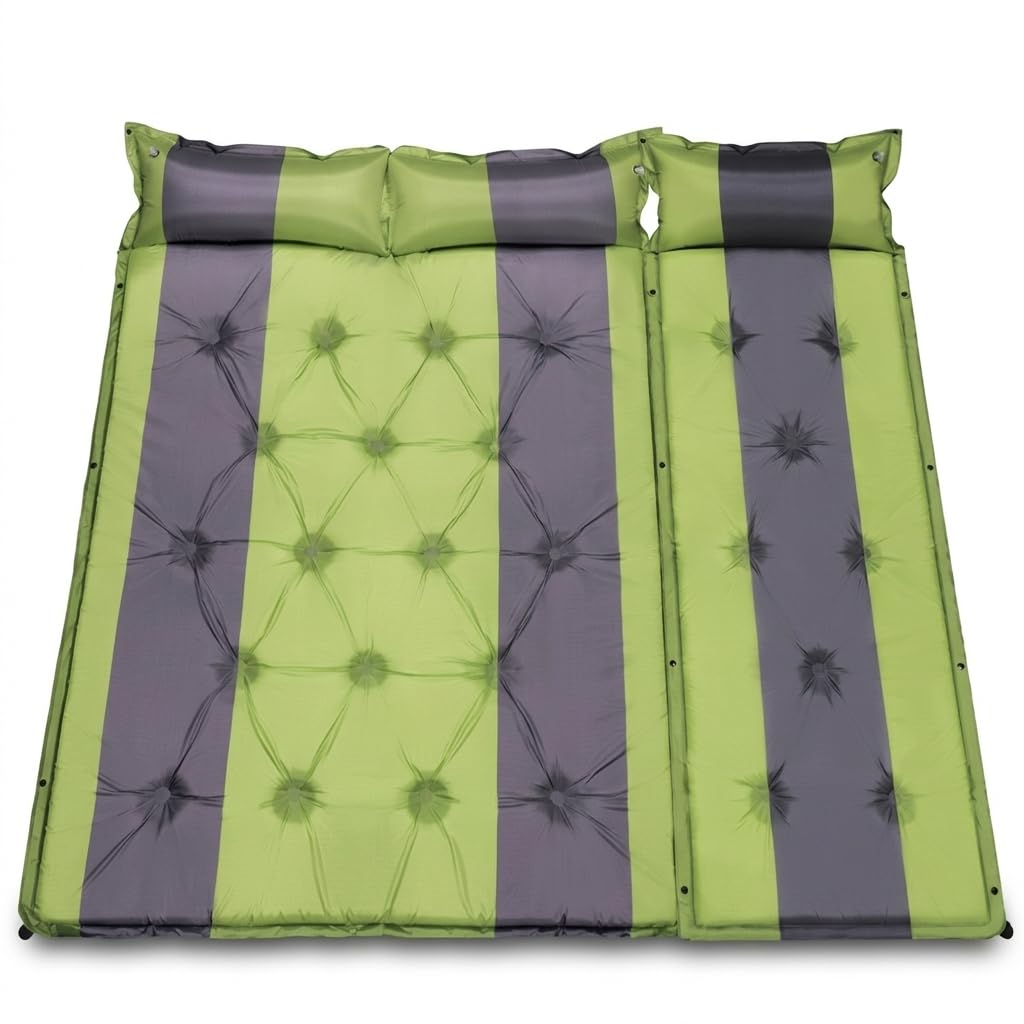 Selbstaufblasende Isomatte Camping Isomatte für 3 Personen Grün | Outdoor 192x192x5cm, Feuchtigkeitsbeständige Schlafmatte