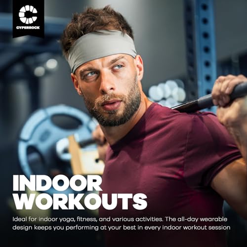 5 Pack Running Headbands, Workout Sweat Band Moisture Wicking Sports Headband for Men/Women - Image 5