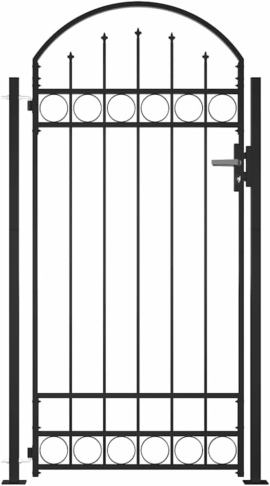 Close-up view of the gate's heavy-duty locking mechanism