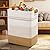 AINUOQI Laundry Hamper - 85L Large Laundry Basket with Leather Handles, Decorative Storage Basket for Blankets - Cotton Rope Woven Baskets for Storage, Clothes Hamper for Living Room, Jute & White