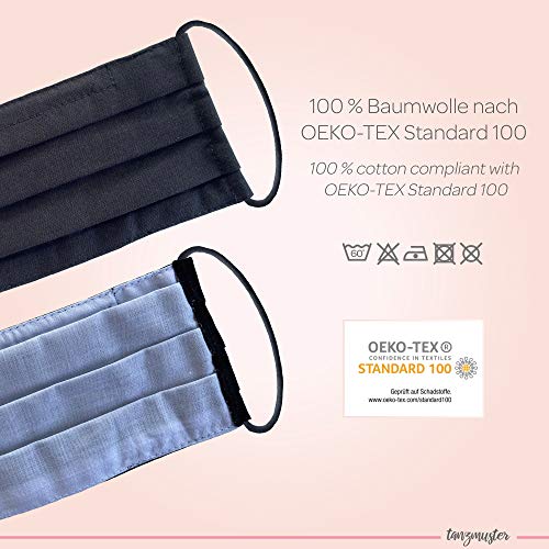 Schwarze Gesichtsmaske mit Tanzmuster und Nasenbügel