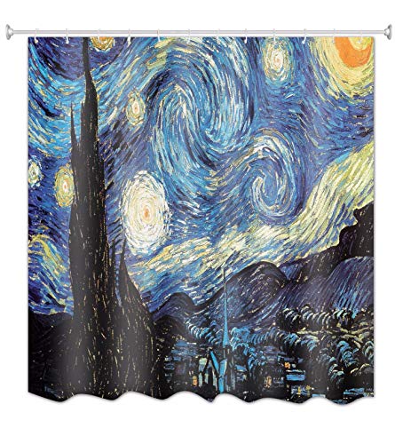 Cortina inspirada en el cuadro ‘La noche estrellada de Vincent Van Gogh 180X180 cm