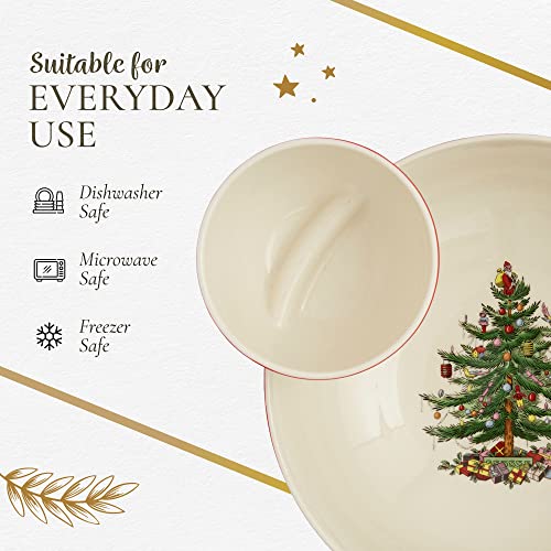 Spode Christmas Tree Tartan Tiered Chip And Dip Serving Set - Festive 2-Piece Set For Holiday Entertaining And Serving Snacks - Iconic Christmas Tree Motif - Porcelain – Dishwasher Microwave Safe #TOP5