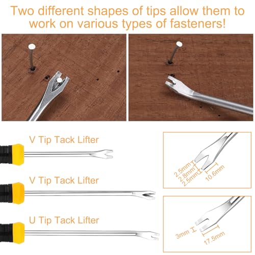 Labmilon 4 Stück Heftklammern, Polster Konstruktion Nagelzieher Entferner Werkzeug, Klammern, Entklammerer, Klammerentferner mit Tack Abzieher Werkzeug, Enthefter, Nagelheber, Klammerheber