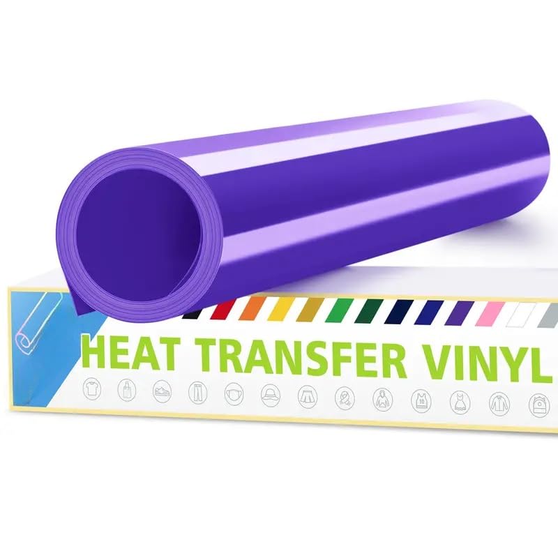 10" X 5 ft Purple Heat Transfer Vinyl, HTV Iron On, Permanent Roll Adhesive, Permanent Roll, Heat Transfer for Fabric, T-Shirt, Pillow