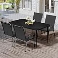 JEAREY Patio Dining Table Sets 5-Piece, Outdoor Dining Furniture Set Table and 4 Chairs, All Weather Dining Set for Lawn, Garden, Backyard, Poolside, Black