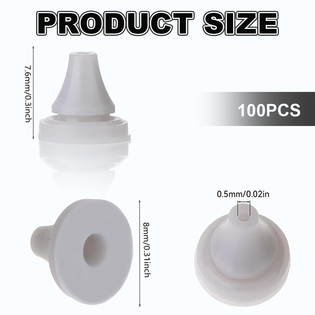 100 Pezzi Ugelli in Silicone per Soffione Doccia, Ricambi Universali per Riparazione Soffione in Acciaio Inox, per Foro Diametro 4mm (Grigio)