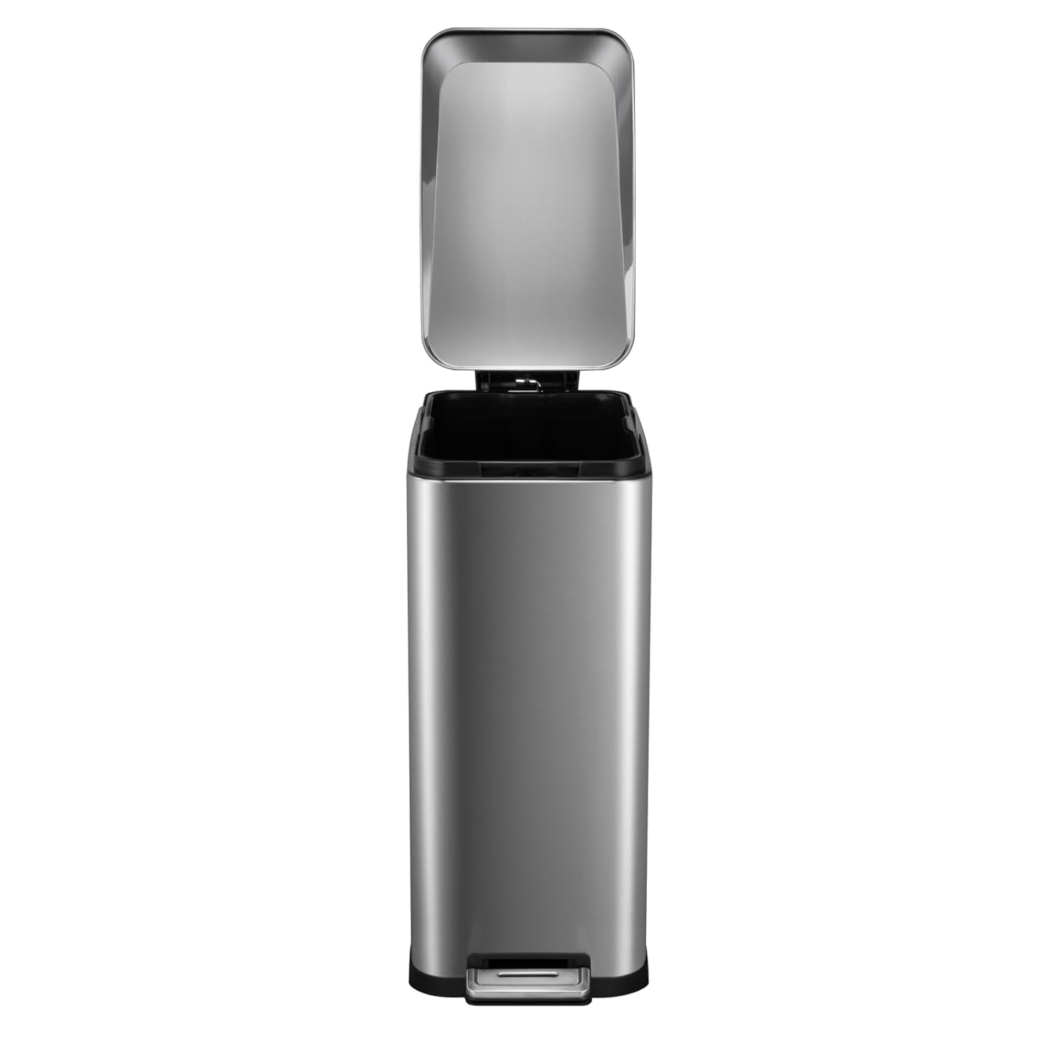 TrailBlaze 13.2 Gal/50L Slim Step Trash Can, Rectangular Stainless Steel Garbage Can, Fingerprint-Resistant Recycling Bin for Kitchen, Dining Room (w/Removable Inner Basket & Soft-Close Lid)