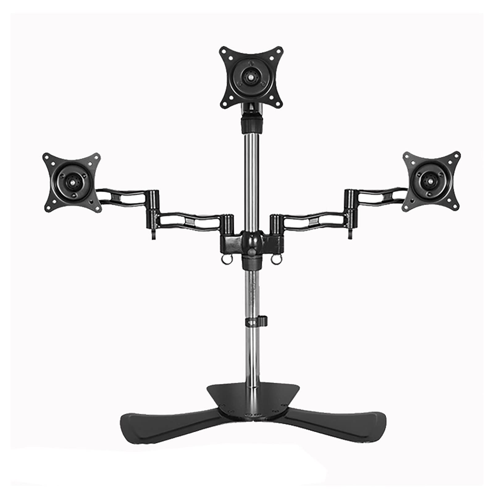 HYJYGM Trzy ekrany Table TV Stand, płynne zszywanie stojaków telewizji, baza telewizora tabletopa z funkcją pozycji, pasuje do 17-27 cali telewizorów, pomieści do 17,6 funta