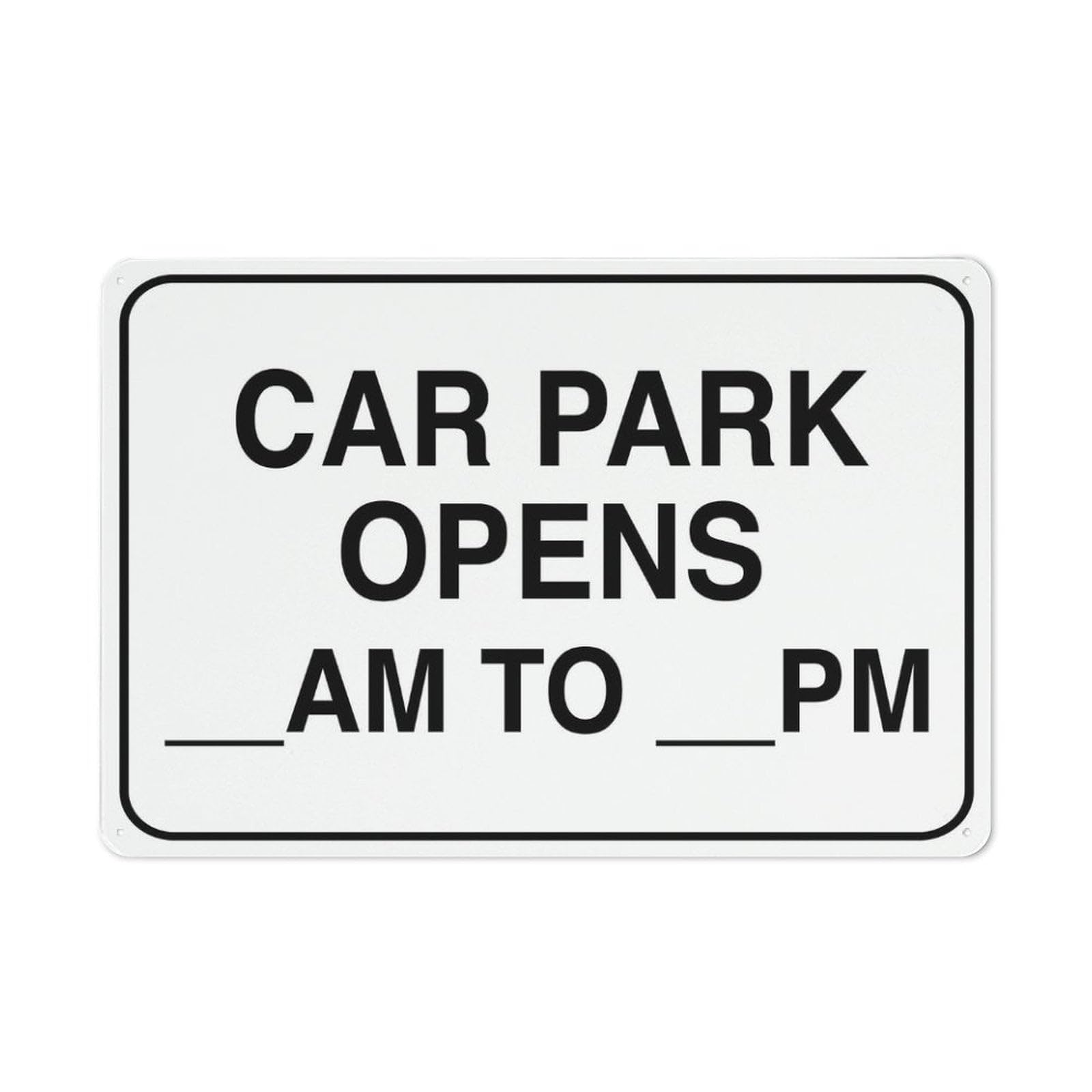 peiyeety Carpark Opens Sign Outdoor Signs Aluminum 12X8 Inch Uv Ink Printed for House and Business