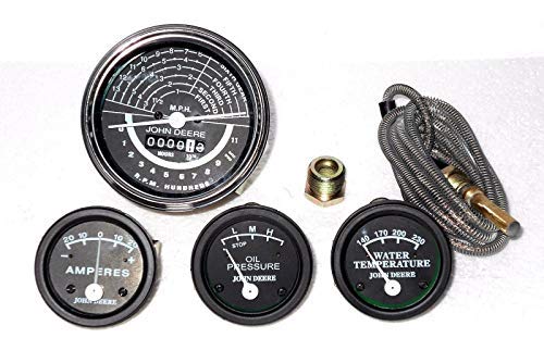 Generic JD Tractor Gauge Set kit-Tachometer,Water Temperature,Oil,Amp Replacement for 50,60 of Black Face