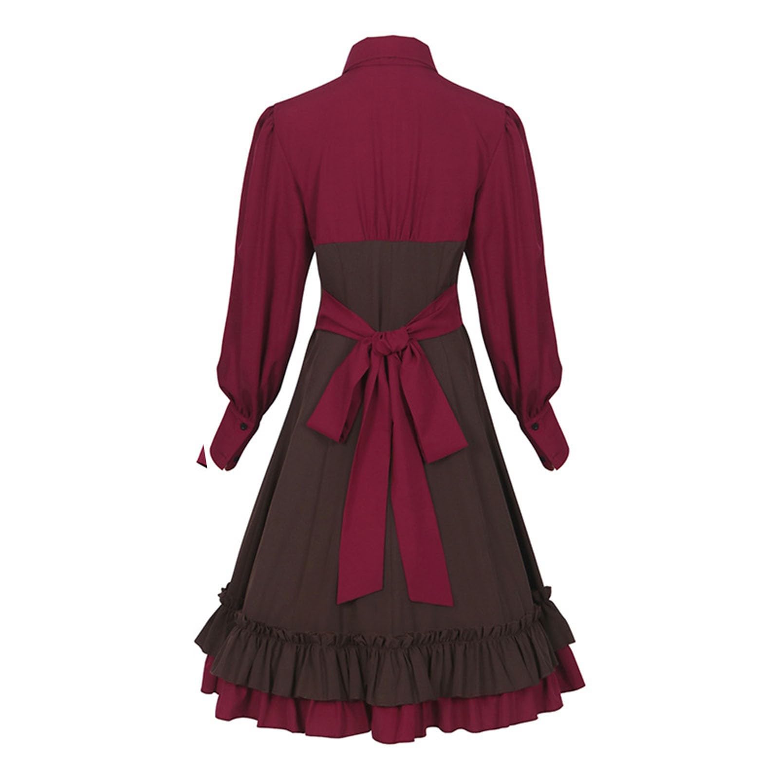 2025 Elegante vestido de cosplay, disfraz gótico de lolita con mangas largas de encaje, detalle de lazo para fiesta, Halloween, evento formal, disfraz de dinosaurio inflable, disfraz de Halloween
