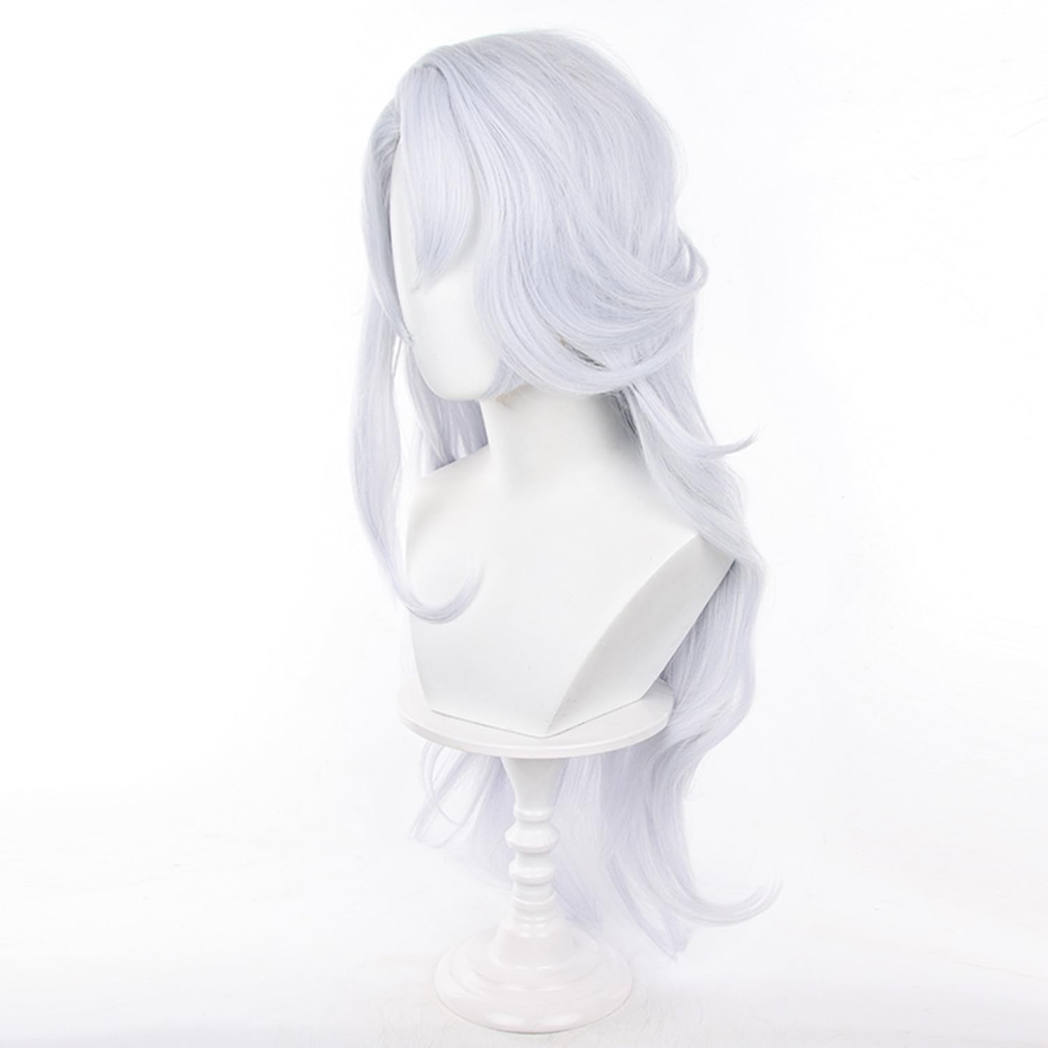 Silver White Female Cosplay Wig Long Wavy with Bangs Hairs Perfect for Women Halloween Cos Anime Party Replacement Wigs - Image 3