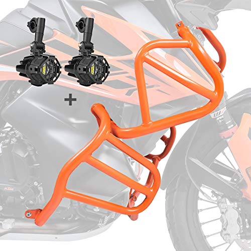 MOTO GUARD Set Sturzbügel + Scheinwerfer für KTM 790 Adventure/R 19-21 orange