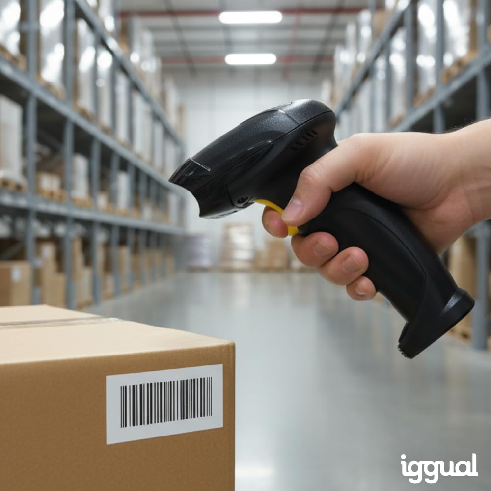 iggual Lector código barras 1D Bluetooth WiFi 2.4G