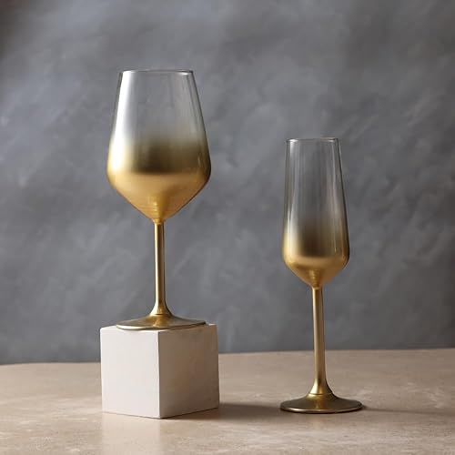 Miniatura 7 de RAKLE Juego de 4 copas de vino de tallo largo de 16.5 onzas para vino tinto y blanco, juego de cristalería sin plomo de alta calidad, copas de vino