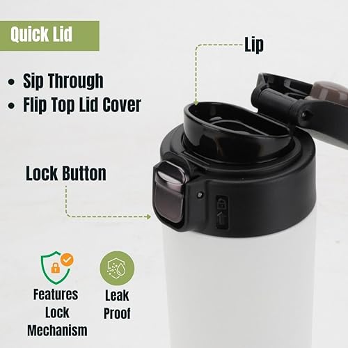 Miniatura 4 de Ozizo Coctelera de 18 onzas con bola mezcladora, taza de viaje aislada a prueba de derrames y fugas con tapa de botón y boquilla de vertido (1,