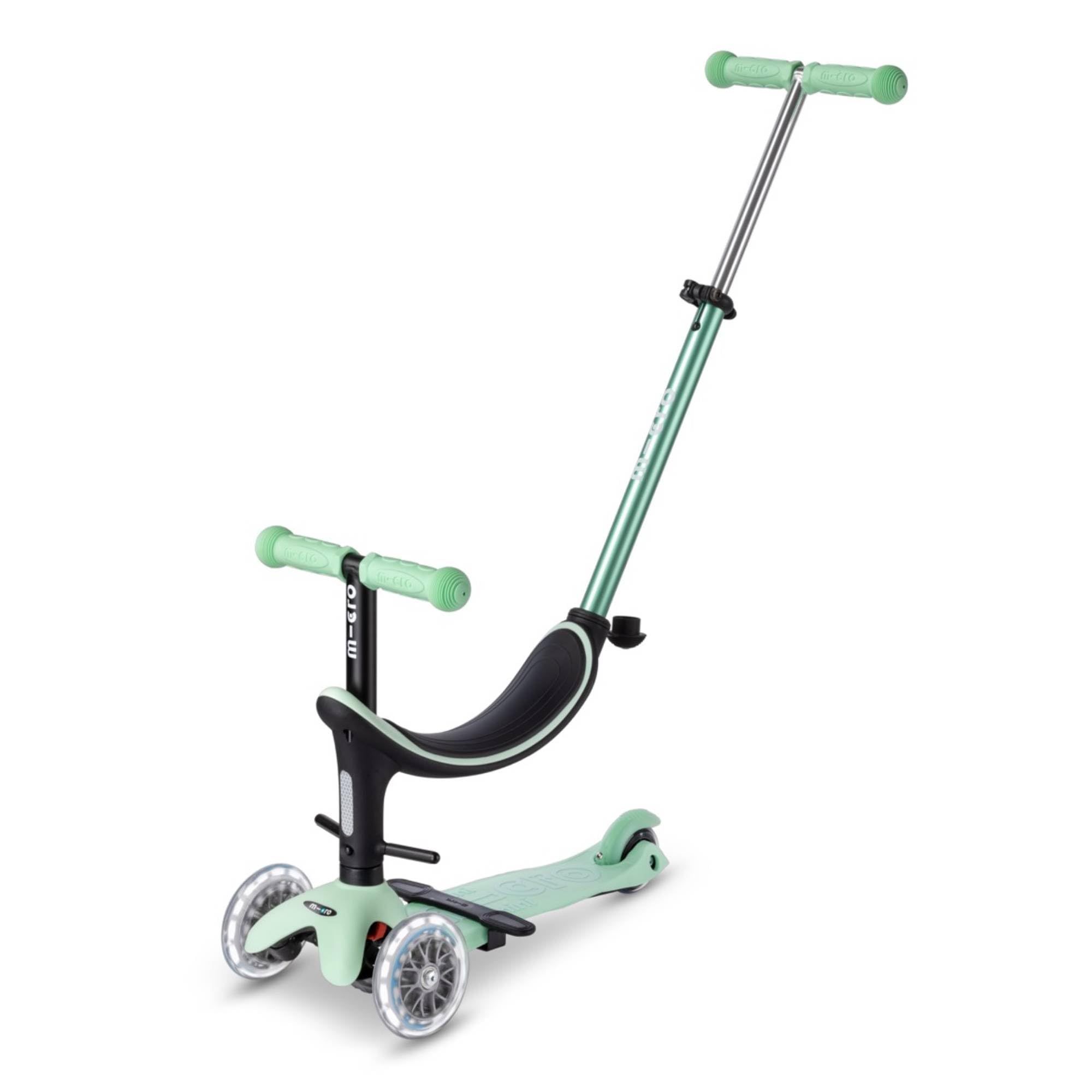 Micro® | Mini2Grow Deluxe LED | El Original Desde 1999 | Patinete Evolutivo con Asiento Mini 4en1 para niños Desde 1 año| Ruedas LED mas Brillantes | Transición sin Herramientas | 1-6 Años