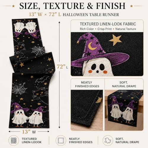Ditother Halloween Table Runner 72 Inches, Halloween Decorations - image 5