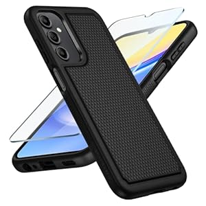 FNTCASE for Samsung Galaxy A15-5G Case: Dual Layer Protective Heavy Duty Cell Phone Cover Shockproof Rugged with Non Slip Textured Back – Military Protection Bumper Tough – 2024, 6.5inch