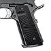 Cool Hand 1911 Grips, Magwell Cut, Full Size(Government/Commander), Sunburst Texture,G10, Ambi Safety Cut Black