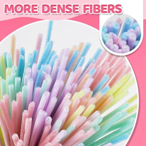 Image of Bundooraking Craft Pipe Cleaners,Chenille Stems for Art and Craft Projects, Flower DIY Decorations, Art Supplies (500pcs Macaron,7 Colors)
