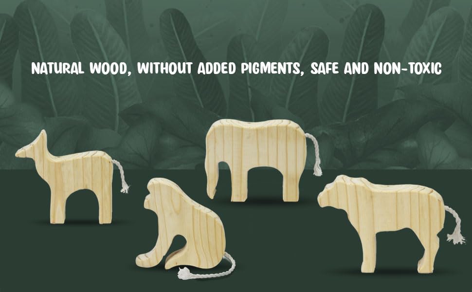 ANAIZA Wooden Animal Toy –Montessori Educational Toy for Toddlers & Kids Natural Animal Figure for Early Learning, Fine Motor Skills & Imaginative Play (Deer) 4