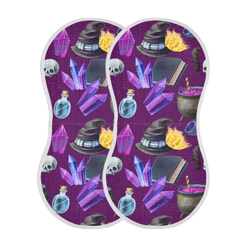 xigua Magical Cauldrons Baby Burp Cloths for Newborn Boys and Girls 2 Pack, Soft & Absorbent Cotton Baby Burp Cloth, Baby Washcloths, Newborn Towel, Burp Rags2