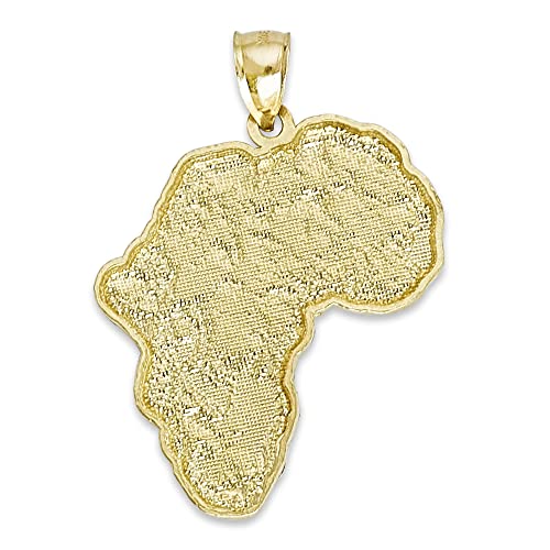 10k or 14k Solid Gold Africa Pendant for Necklace, African Continent Jewelry (10k Gold)4