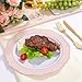 WDF 60pcs Pink Plastic Plates - 10.25inch Baroque Pink And Gold Disposable Dinner Plates for Upscale Parties -Special for Valentine's Party, Wedding, Birthdays