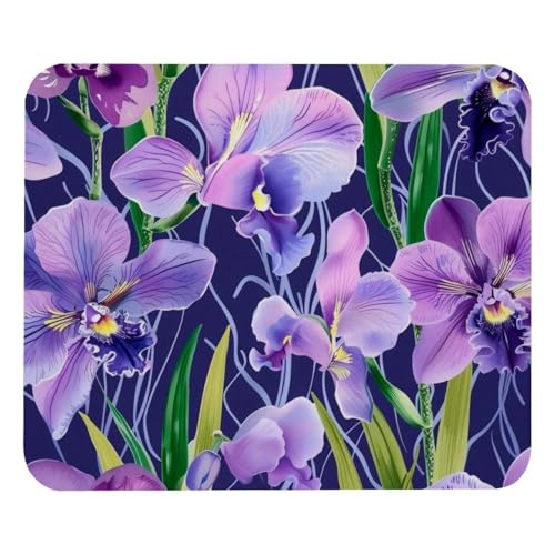 Alfombrilla De Raton Patrón De Orquídea Morada Mouse Pad Antideslizante Alfombrilla Ratón Superficie Antipolvere Alfombrillas Cuadradada para Hogar Home Office Pc S